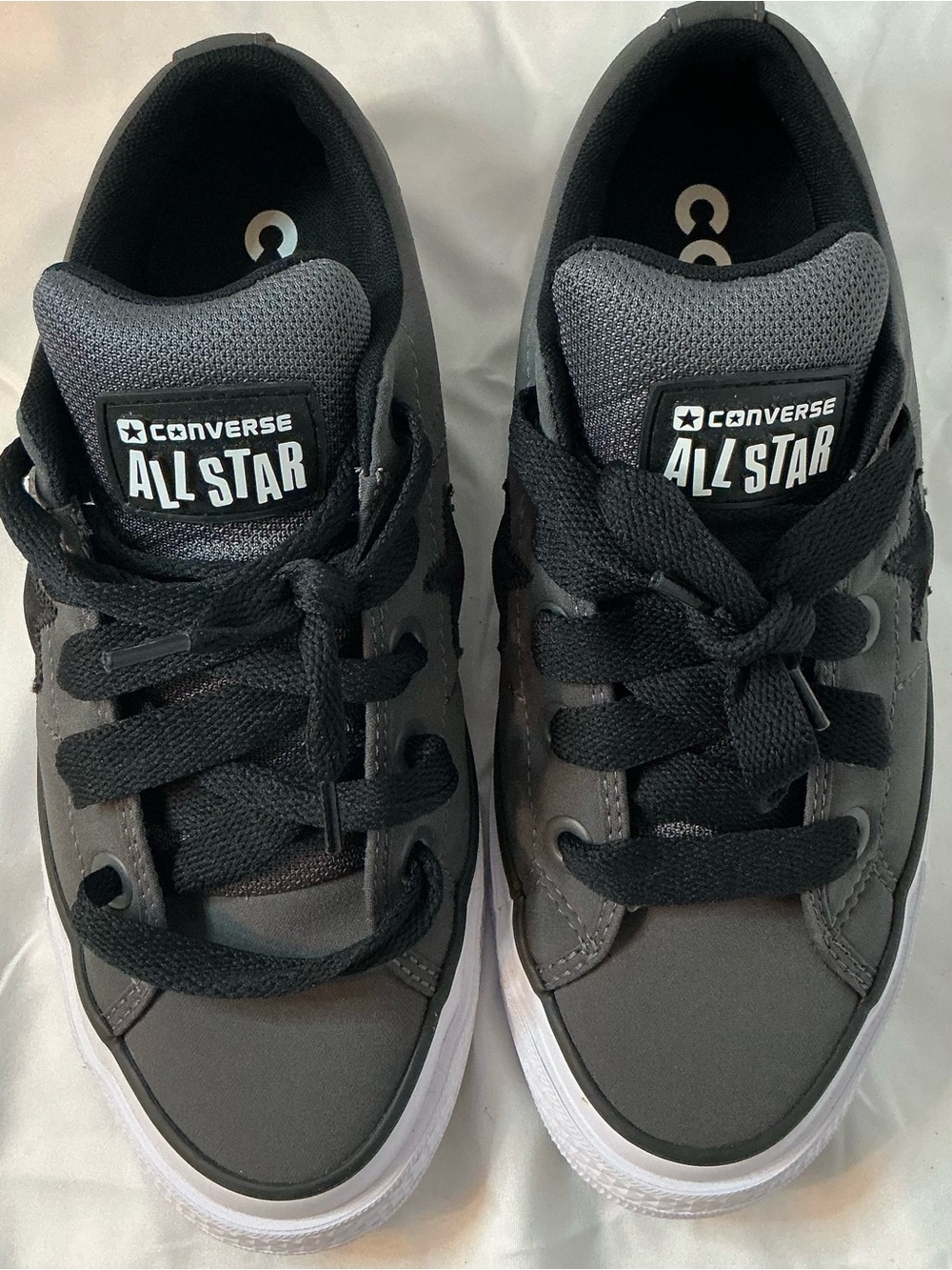 Converse All Star Gray Black Low Top Sneakers Men 6.5 Women 8 NWT